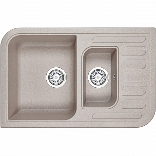 Мойка кухонная Granula GR-7803 прямоугольная 77.5*49.5см с 2 чашами и универсальным крылом антик купить