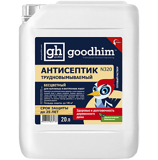 Антисептик трудновымываемый GOODHIM N320 бесцветный 03178 20 л купить