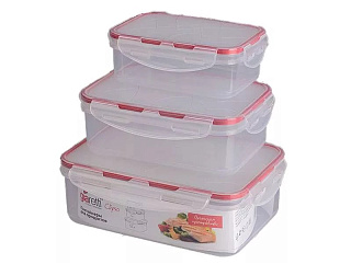 Комплект контейнеров для продуктов Amore / Clipso прямоугольные  0,5 л + 1л + 1,5 л Giaretti  GR1846 купить
