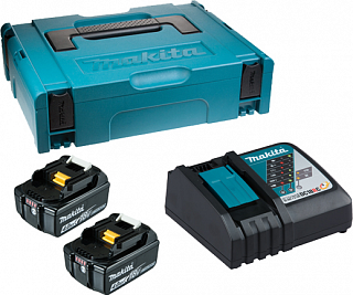 Набор Makita: аккумулятор (BL1840B-2шт)+зарядное устройство (DC18RC) в кейсе (198310-8) купить