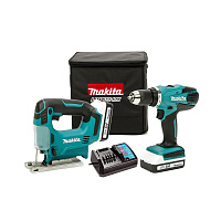 Набор аккумуляторного инструмента Makita  дрель шуруповерт DF457D+лобзик JV183D Li-Ion в сумке (DK18298X1)