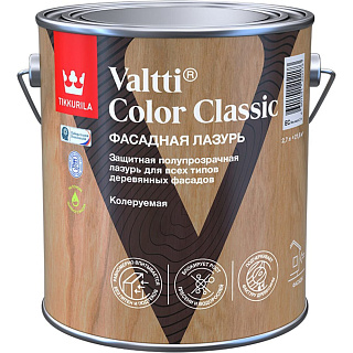 Лазурь полупрозрачная для деревянных фасадов VALTTI COLOR CLASSIC  бесцветная база EC  Tikkurila (2.7л) купить