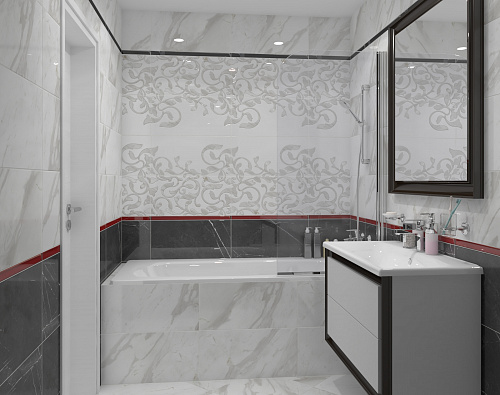 Плитка настенная Royal Stone 29.7*60 см цвет белый, Cersanit RSL051 купить