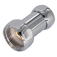 Соединитель прямой 1"*1/2" гайка-гайка для полотенцесушителя хром