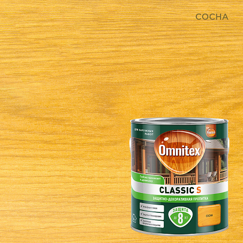 Пропитка защитно-декоративная Omnitex Classic S by Pinotex сосна 2.5л 50037210 купить