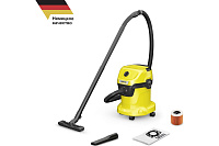 Пылесос хозяйственный WD 3 V-19/4/20 1000Вт пластик Karcher 1.628-107.0 (19л)