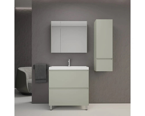 Тумба напольная Манхэттен 60 PLUS олива 2 ящика с умывальником ASTI 60 белый Style Line ЛС-00002379/СС-00002467 купить