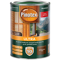 Влагостойкая защитная лазурь Pinotex Ultra для древесины тиковое дерево 1 л 