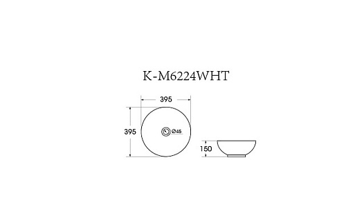 Раковина накладная K-M6224WHT 395*395*150мм белый матовый HOLLER 322546 купить