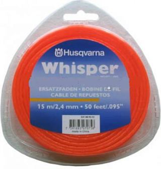 Леска для триммера Husqvarna Whisper d = 2.4 мм*15 м круглая купить