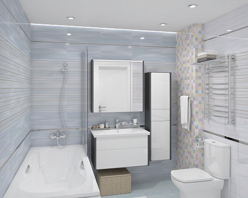 Плитка настенная Spring голубая 25*50см Laparet 34013 купить