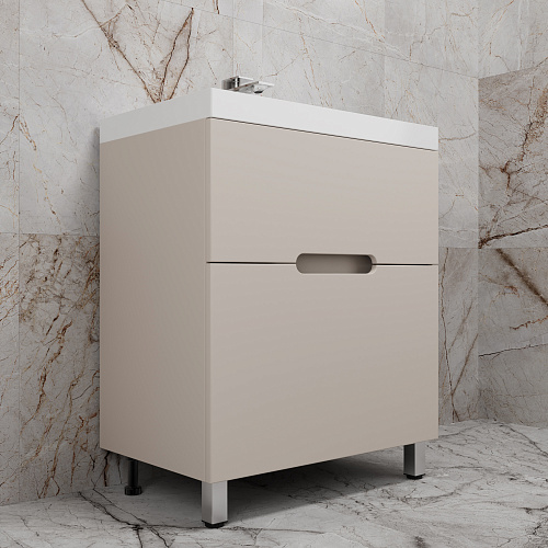 Тумба напольная Матис 70 крем 2 ящика с умывальником ASTI 70 белый Style Line ЛС-00002434/СС-00002466 купить