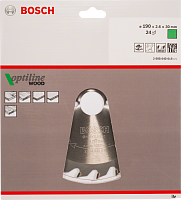 Диск пильный Bosch OPTILINE 190*1.6*30мм зубьев 24 дерево 2608640615
