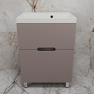 Тумба напольная Матис 60 тауп темный 2 ящика с умывальником ASTI 60 жасмин Style Line ЛС-00002433/СС-00002468 купить