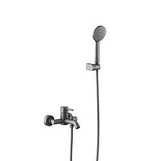 Смеситель для ванны с душевым набором ЕВРОПА Aquatek AQ1349BGM черный хром купить