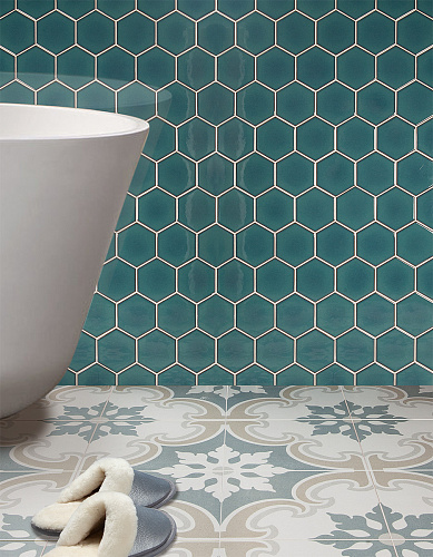 Мозаика керамическая Hexagon big Green Glossy 25.6*29.5см Starmosaic купить