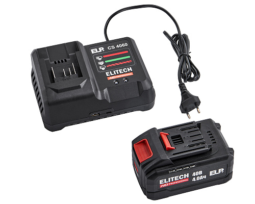 Пила цепная аккумуляторная Elitech HD CS 4016BLК (3/8"-1.1-56) 40В шина 41см б/щет 1акк*4.0 а/ч+з/у (E1611.027.01) купить