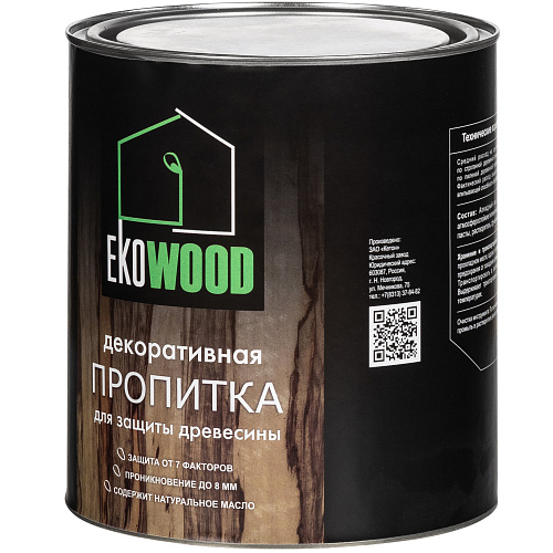 Пропитка декоративная для древесины EKOWOOD бесцветная (2.5л) купить