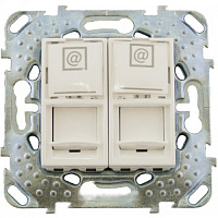 Розетка Unica MGU5.2470.25ZD С/П 2*RJ45 2мес компьютер крем