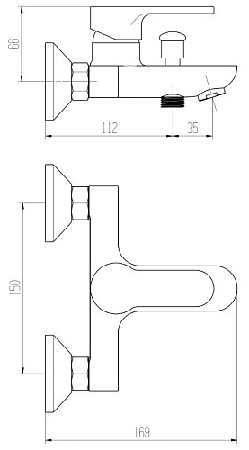 Смеситель для ванны Culto PRIMO BS01PR с коротким изливом хром купить
