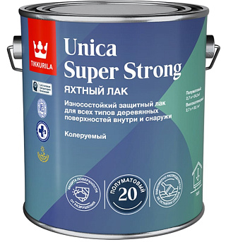 Лак универсальный UNICA SUPER STRONG база EP высокоглянцевый Tikkurila (2.7л) купить