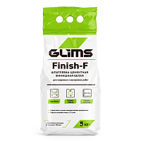 Шпатлевка GLIMS Finish-F 000007184 цементная финишная белая (5кг)