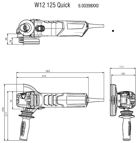Шлифмашина угловая Metabo W 12-125 Quick (600398010) 1250Вт 125мм купить