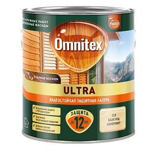 Лазурь влагостойкая Omnitex by Pinotex Ultra Pinotex 50035772 бесцветная база CLR (2.5л) купить