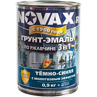 Грунт-эмаль по ржавчине GOODHIM NOVAX с молотковым эффектом темно-синяя 39177 0.9 кг