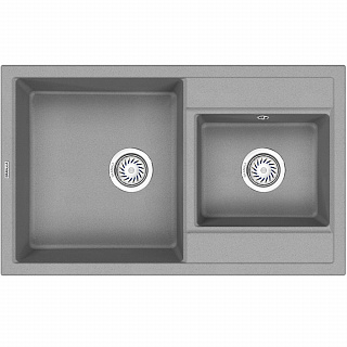 Мойка кухонная Granula GR-8201 прямоугольная 82*50см с 2 чашами без крыла базальт купить