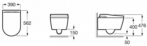 Унитаз-биде электронный подвесной ROCA In-Wash Inspira 803060001 белый купить