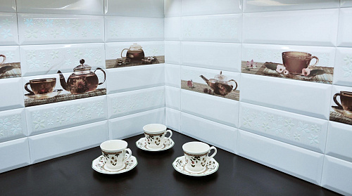 Вставка настенная Tea 02 B Fosker, 10*30см Absolut Keramika купить