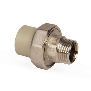 Муфта разъемная PPR 20*1/2"  Lammin наружная резьба полипропиленовая серая Lm31061020015G купить