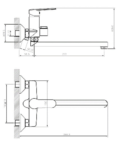 Смеситель KANDA для ванной с аксессуарами TOKITO TOK-KAN-1015 купить