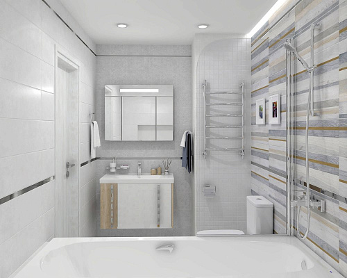 Плитка настенная Step 20*60 см серый, Laparet 60025 купить