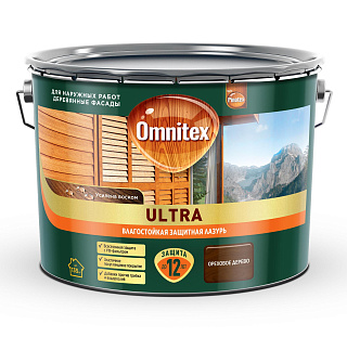 Лазурь влагостойкая Omnitex by Pinotex Ultra Pinotex 50035812 Ореховое дерево (9л) купить