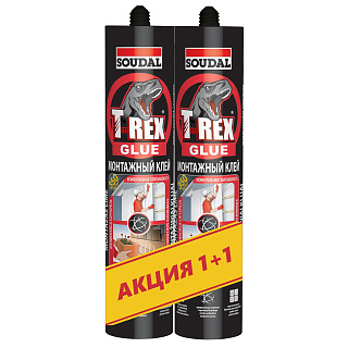 Клей жидкие гвозди моментальной схватываемости T-REX 1+1 (RED) белый Soudal 152249 (0.38кг+0.38кг) купить