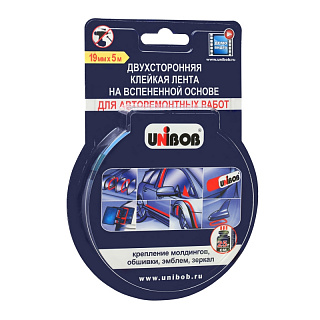 Двусторонняя клейкая лента для авторемонта Unibob 19мм*5м 54998 купить