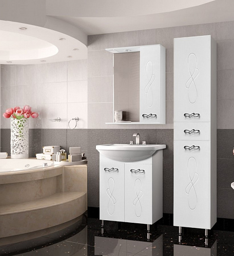 Тумба Венеция 55 с умывальником Линда 55 белая Style Line ЛС-00000253 купить