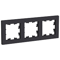 Рамка Schneider Atlas Design карбон 3-местная ATN001003 