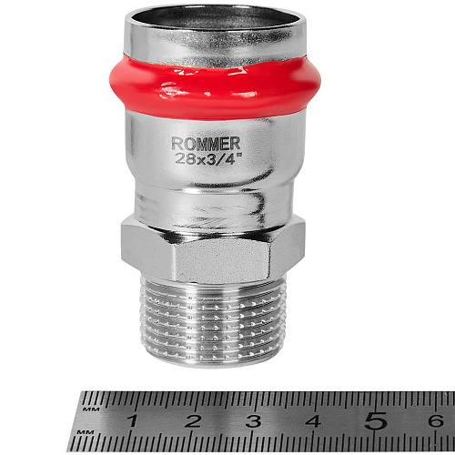 Переходник ВПр-НР 28*3/4 прессовой из нержавеющей стали Rommer RSS-1021-002834 купить