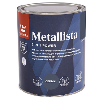 Краска по ржавчине METALLISTA глянцевая серая Tikkurila 700014085 (0.8л) купить