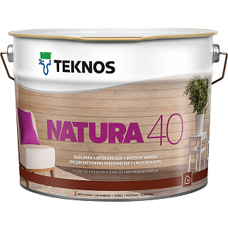 Лак для внутренних поверхностей NATURA 40 полуглянцевый бесцветный TEKNOS купить
