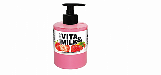 Жидкое мыло Vita&Milk 300мл Клубника и молоко купить