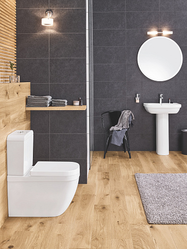 Унитаз Euro Ceramic напольный универсальный выпуск безободковый альпин-белый, GROHE 39338000 купить