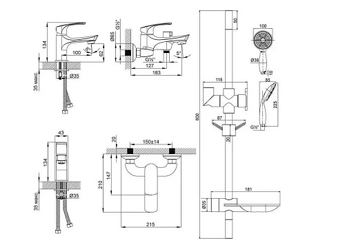 Набор смесителей Lemark Shape, хром LM1780C купить