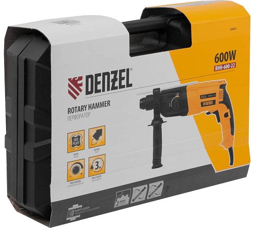 Перфоратор электрический Denzel RHH-600-22 600 Вт 2.5Дж 26602 купить