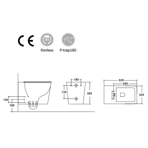 Унитаз подвесной безободковый HOLLER VESSEL TORNADO (3.0) HOLLER  D-P3698 купить