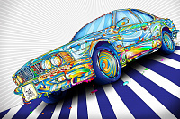 Фотообои "Красочный бумер" фактура песок 3*2.4м DesignStudio 3D GRAF-029