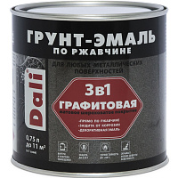 Грунт-эмаль графитовая по ржавчине серебристый Dali (0.75л)